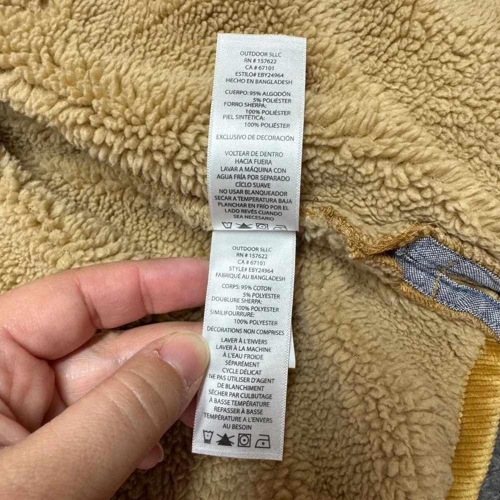 Eddie Bauer Kids 2T Corduroy Sherpa Lined Jacket Mustard Yellow EBY24964‎